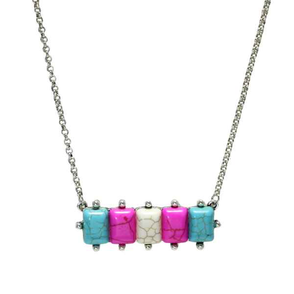Precious Stone Bar Necklace